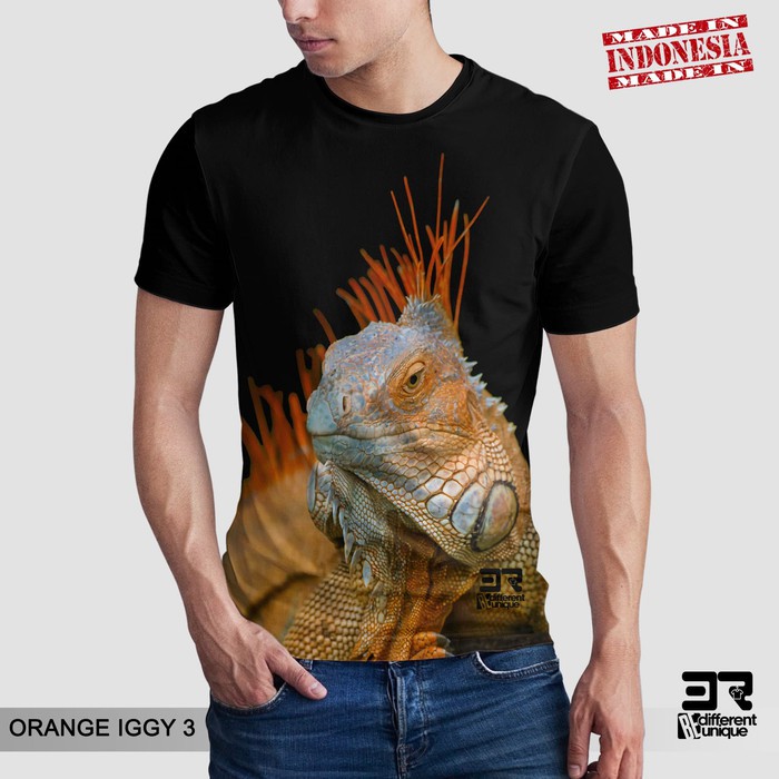 Áo Thun In Hình 3r Reptile Iguana Orange Thời Trang Cho Nam