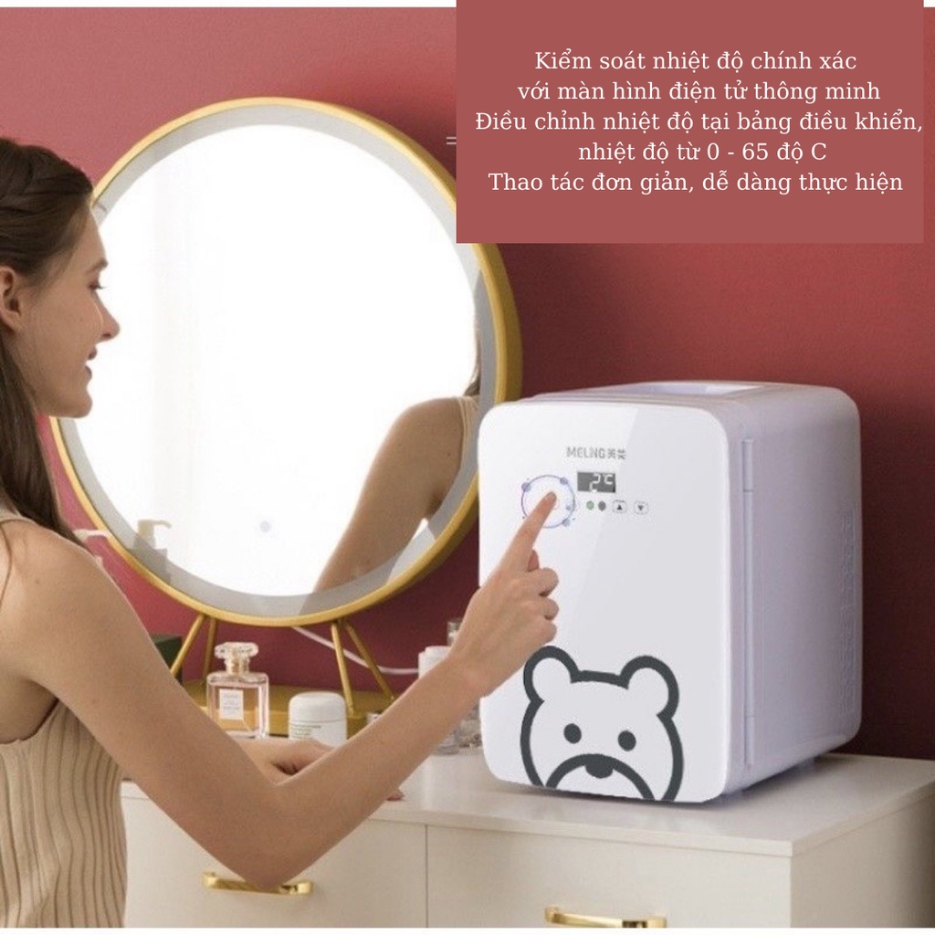 Tủ lạnh mini thông minh dùng cho gia đình và xe ô tô, thường dùng đựng mĩ phẩm, Forher.since1998