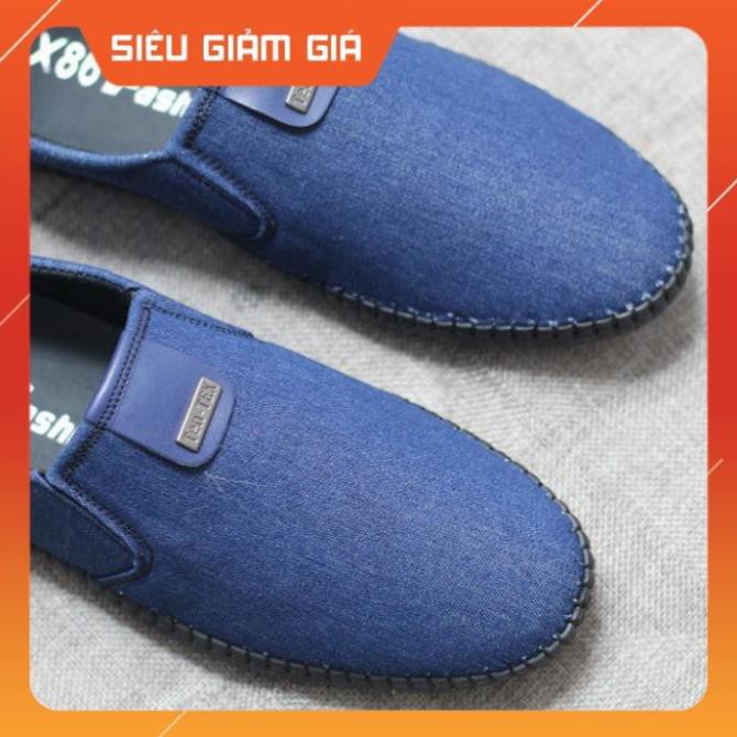 Giày nam - giày lười vải jean cao cấp có bảo hành 12 tháng . 2020 ! ? ☭ . :