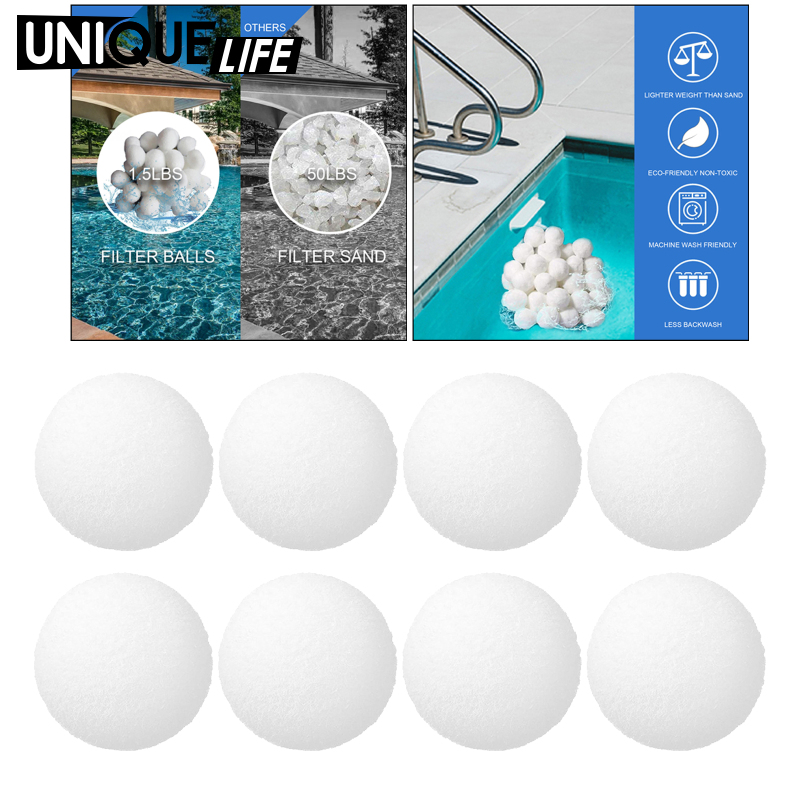 [Unique Life]Fiber Pool Filter Ball, Reusable Sand Filter Cartridges Replacement for Swimming Pool Filter Pump and Aquarium