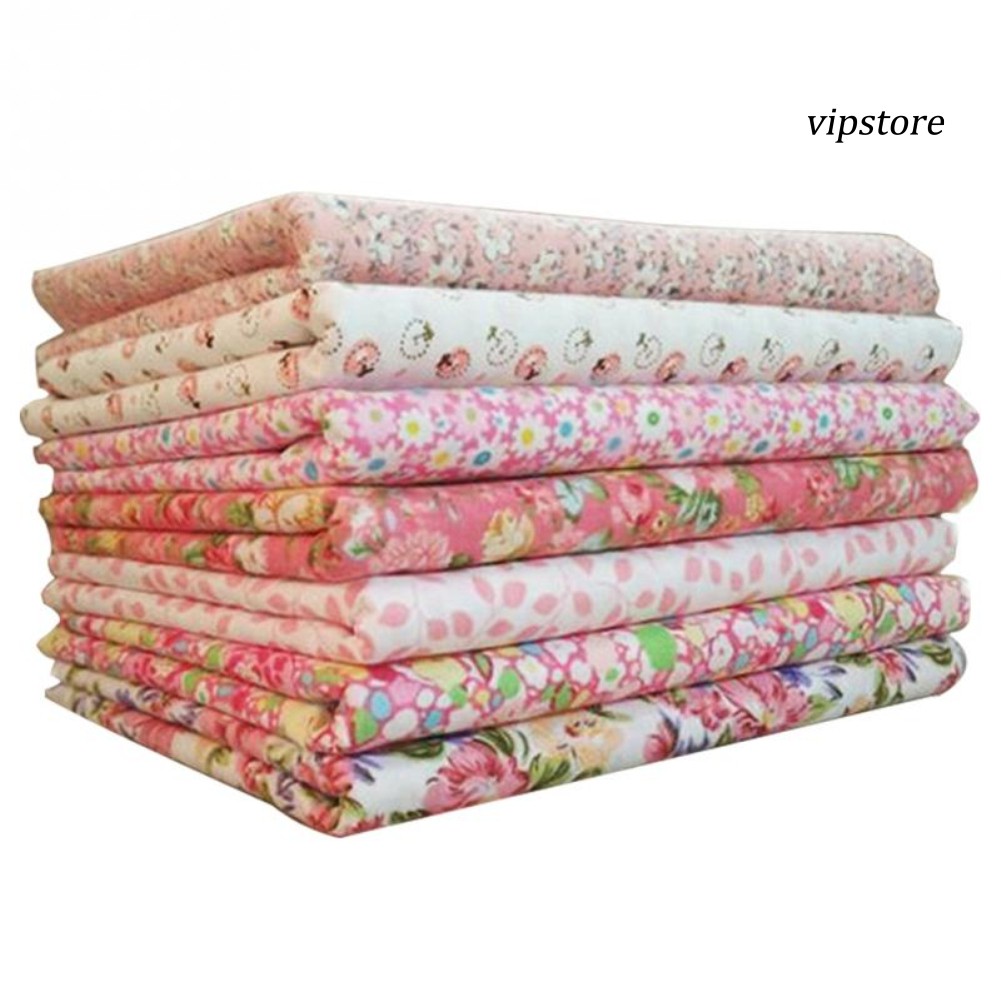 Set 7 Tấm Vải 25cmx25cm Họa Tiết Hoa Tự May Vá Đa Dụng Chất Lượng Cao