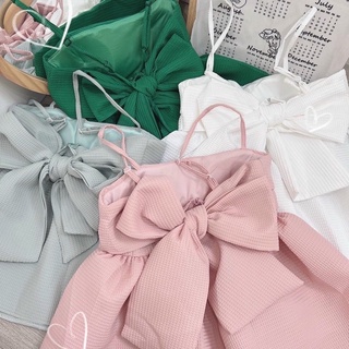 SET ÁO BABYDOLL NƠ XỐP MÀU PASTEL