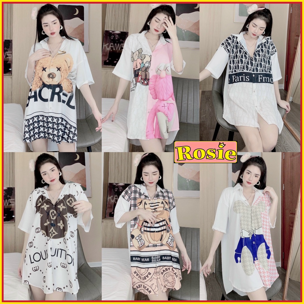 Váy ngủ lụa dáng sơmi xinh xắn < 62kg lụa Mango mềm mịn pijama giá rẻ
