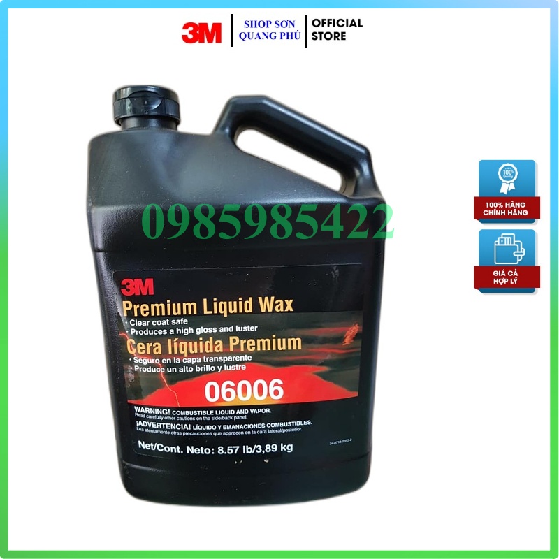 Xi Pas lơ đánh bóng 3M 06006 xi xanh bước 3 lau bóng hoàn thiện nhập khẩu Mỹ 3.78L