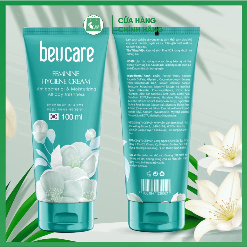 Combo 3 chai dung dịch vệ sinh phụ nữ BeUcare 100ml hương bạc hà, làm sạch dịu nhẹ