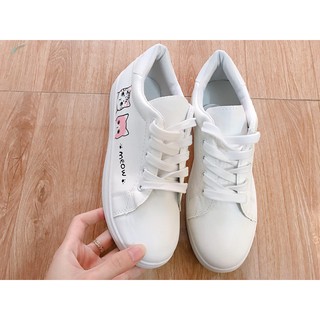 Giày sneaker đế bằng sticker Meow