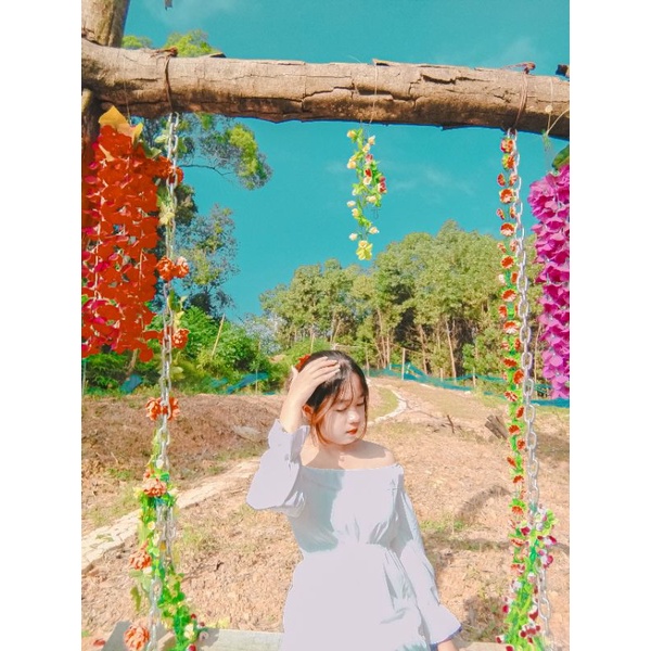 [Quà tặng viên kẹo]Váy đầm dự tiệc trễ vai màu trắng siêu dễ thương phong cách tiểu thư,chất vải mềm mịn không nhăn | BigBuy360 - bigbuy360.vn