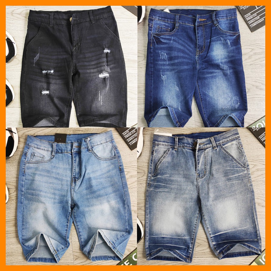 [Mã SKAMA06 giảm 8% TỐI ĐA 50K đơn250K] Quần short jean nam vải co giãn cực đẹp