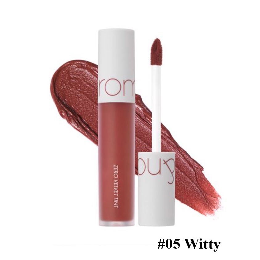 [#05 Witty - Đỏ gạch] Son Kem Lì Romand Zero Velvet Lip Tint