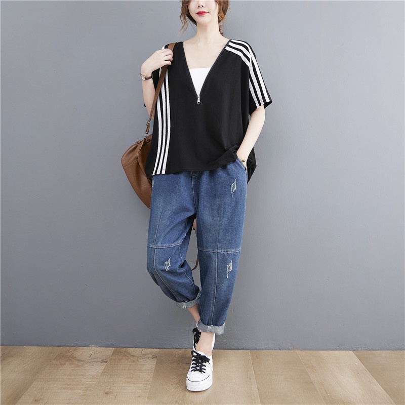 G79 áo thun big size freesize thoải mái rộng rãi màu đen trắng phong cách thời trang