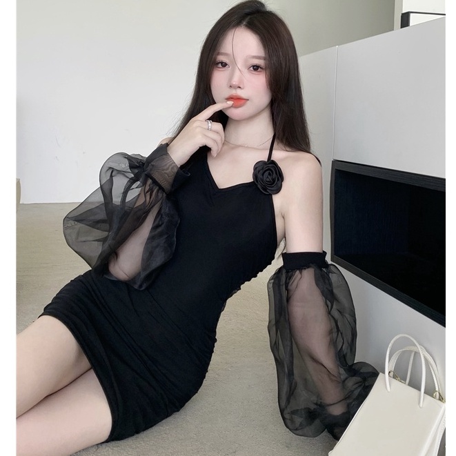 Đầm Hai Dây Dáng Ôm Vải Voan Phong Cách Trung Hoa Hàng Mới Thời Trang Mùa Hè