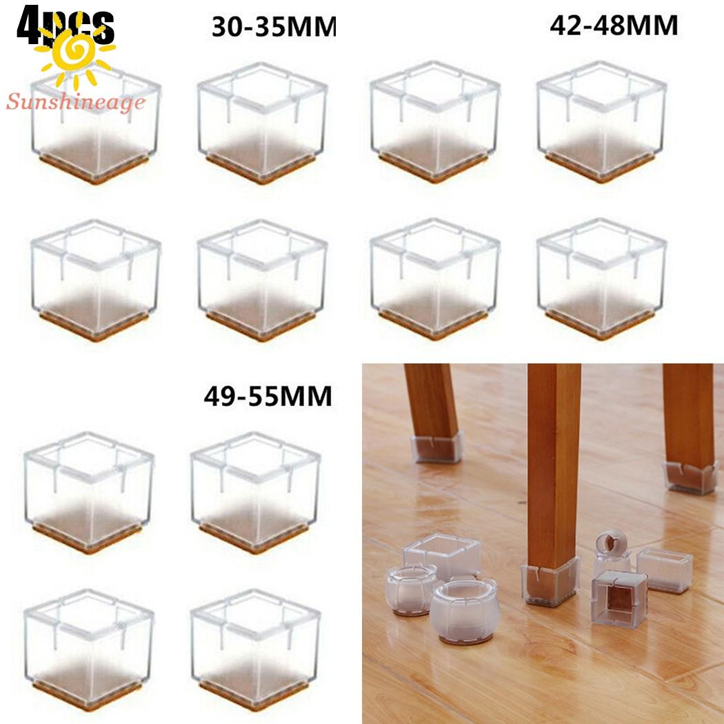 Set 4 Miếng Silicon Trong Suốt Bọc Chân Bàn Ghế Chống Trượt Hiện Có 3 Size