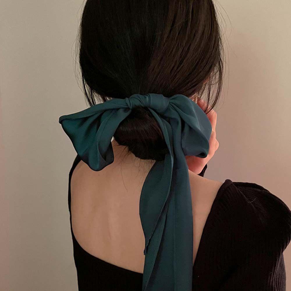 MXGOODS Khăn Satin Buộc Tóc Phong Cách Hàn Quốc Cổ Điển Thời Trang Cho Nữ