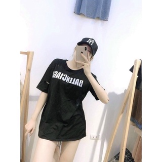 Áo phông Balenciiaga rách nhẹ - Áo Thun Cổ Tròn Nam Nữ Đều Mặc Được