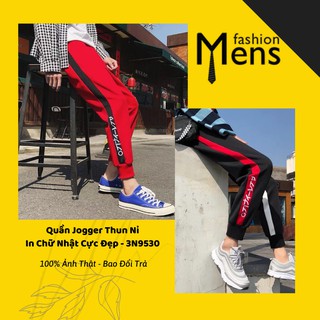QUẦN JOGGER NAM THUN NỈ IN CHỮ NHẬT - JOGGER NAM BO GẤU CỰC CHẤT (3N9530)