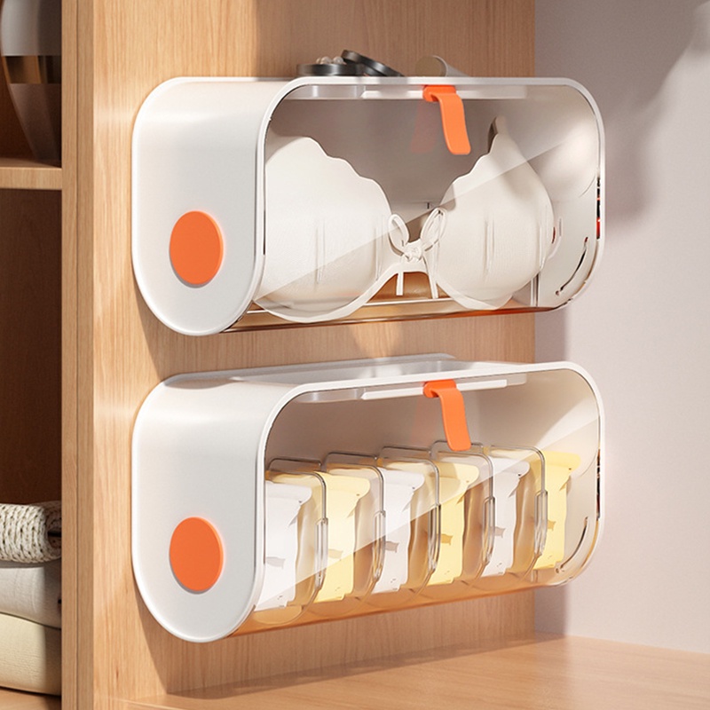 Hộp Đựng Đồ Lót / Vớ Trong Suốt Treo Tường Tiện Dụng Ốp gắn tường khay đựng tất vớ vải