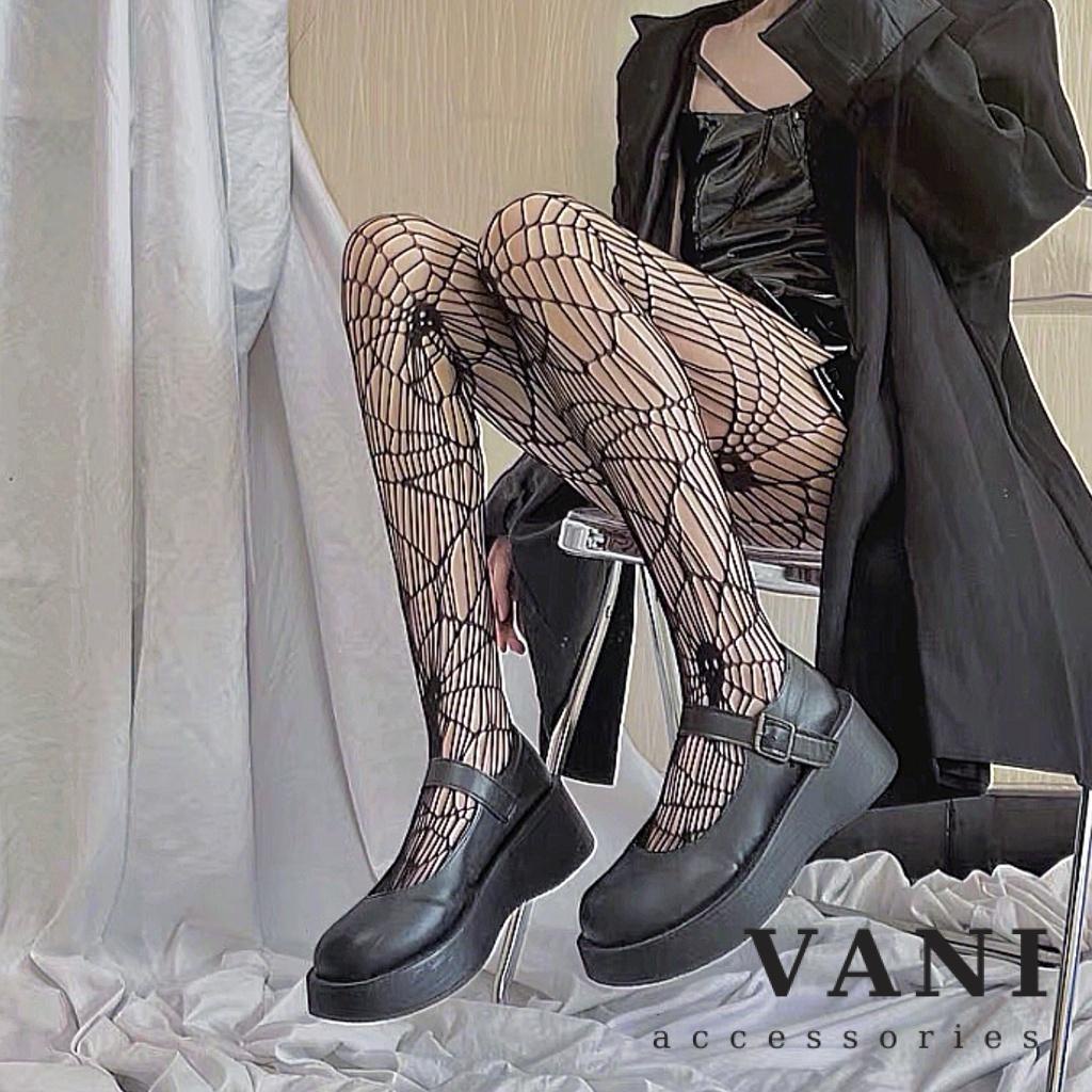 Quần Tất Lưới Kẻ Sọc Họa Tiết Đầu Lâu Vớ Cosplay - Vani Store - TAT00180