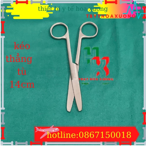 [ Hàng Cao Cấp ] Kéo Y Tế Thẳng Hai Đầu Tù 14cm Parkistan - Kéo Cắt Thuốc 14cm