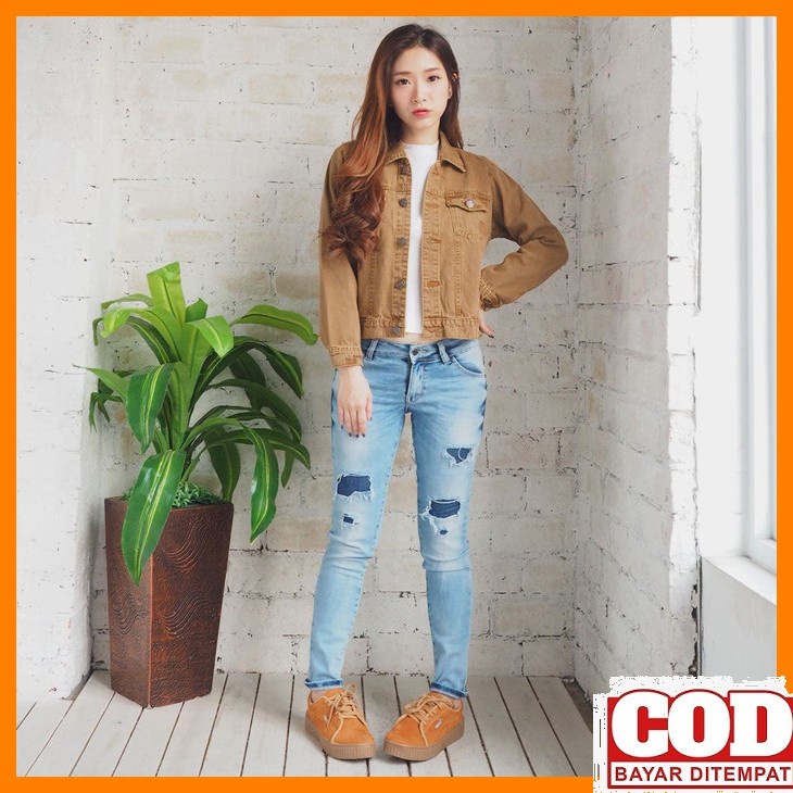 Áo khoác jean dễ thương mới nhất làm quà tặng cho nữ K IN713 (Mocca Ro Jeans) Jak