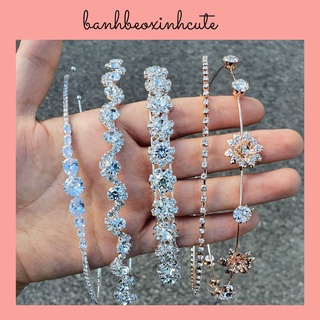 Bờm cài tóc/băng đô đính đá phong cách tiểu thư Hàn Quốc