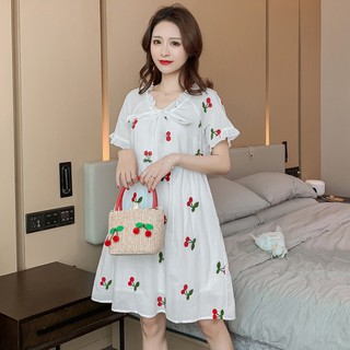 Đầm xòe tiểu thư in hình cherry dễ thuong đáng yêu