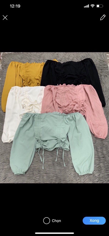 Áo nhún lưng dây rút 2 bên tay dài | BigBuy360 - bigbuy360.vn