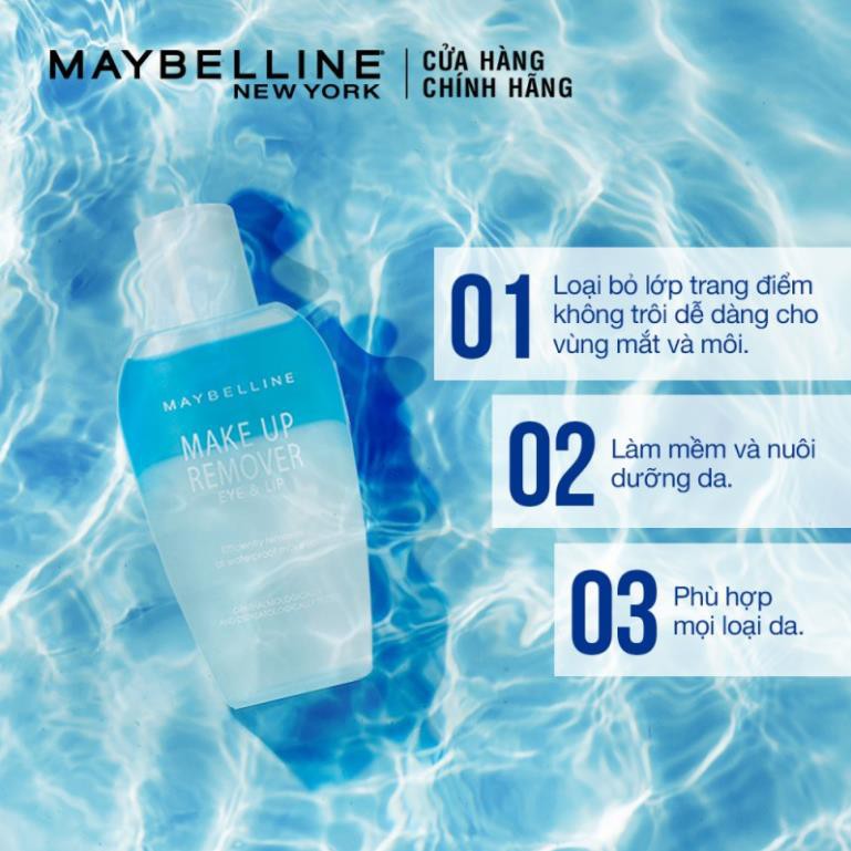 Nước Tẩy Trang Mắt và Môi Chuyên Dụng 2 lớp Maybelline New York Eye & Lip Makeup Remover 40ml ZKM