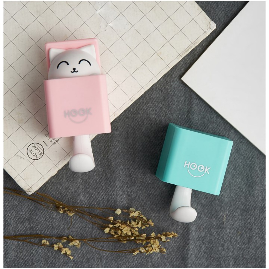 Móc treo chìa khoá, móc dán tường dễ thương mèo gật gù_MEO