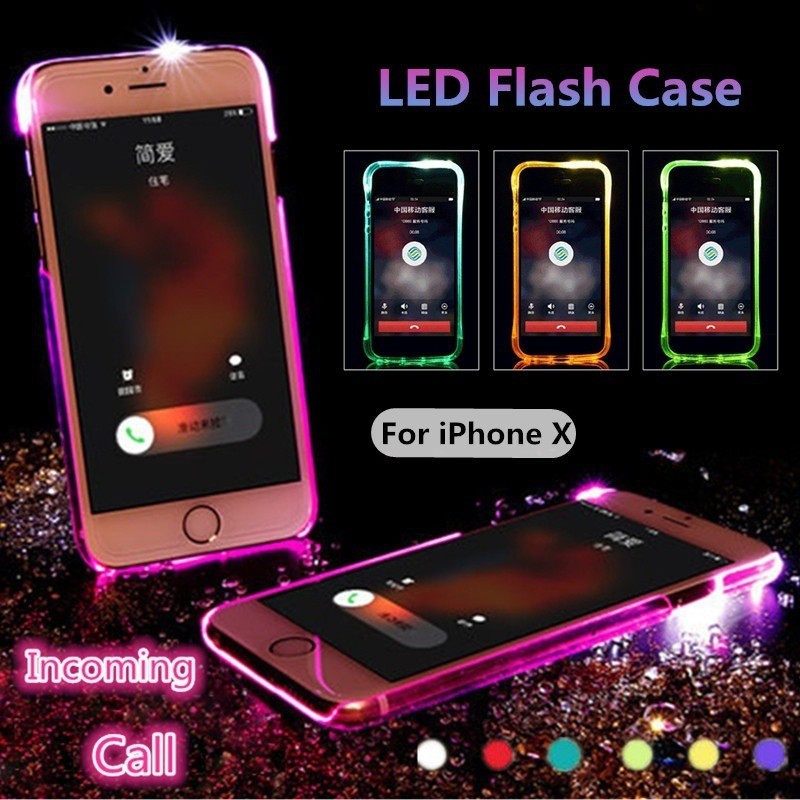 Cuộc gọi đến Đèn flash LED Ốp lưng TPU cho iphone 6 6s 6plus 6splus 7 8 7plus 8plusX XS XR XS Max