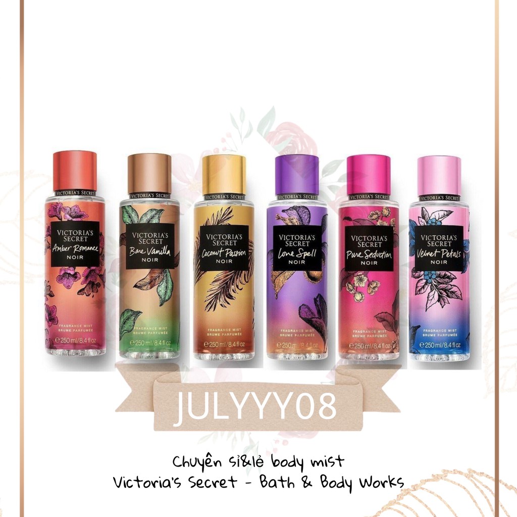 Xịt thơm Body Mist Victoria's Secret -  Velvet Petals Noir +jɥȽÿ08+