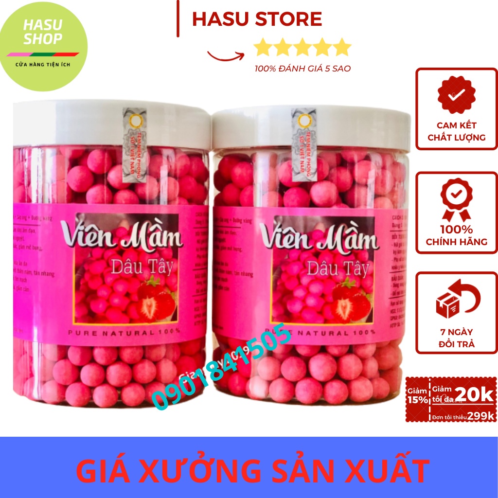 Viên Mầm Đậu Nành Dâu Tây, Khoai môn, Tảo Diệp Lục