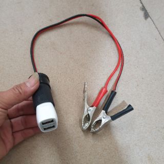 Sạc điện thoại kẹp bình ắc qui 12v