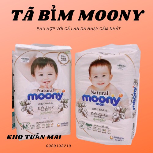 Bỉm Moony natural 💝FREESHIP💝 tã Nội Địa Nhật Chính Hãng Cộng Miếng/Siêu Cộng Miếng Dán/Quần Đủ Size NB96/S90/M68/L58/L50