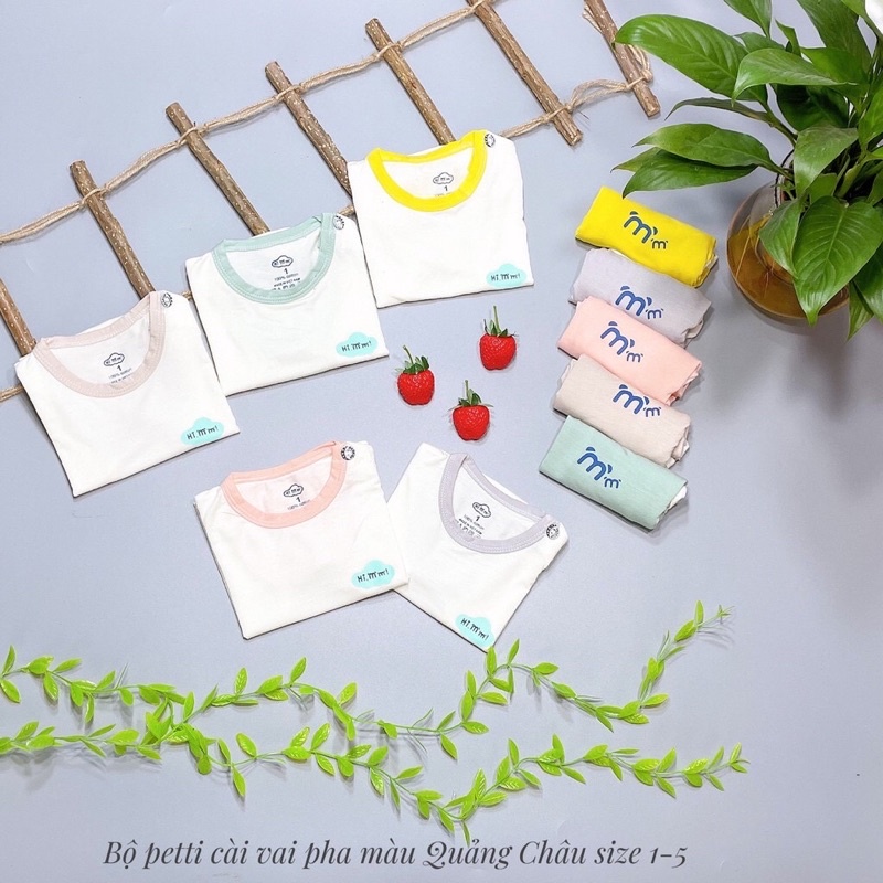 Bộ Cộc Tay Hi Mom❤️Free Ship ❤️ Chất Petit cao cấp siêu mềm mịn, thoáng mát cho bé