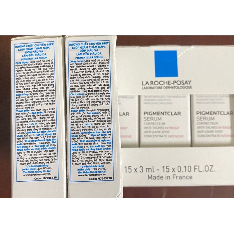 Combo Serum và kem dưỡng Pigmentclar - thâm nám và dưỡng trắng La Roche Posay