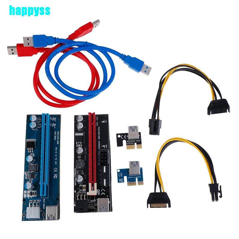 Card Mở Rộng Ha Ver009S Pci-E Riser Card 009s Pci Express 1x Sang 16x 4pin 6pin Sata