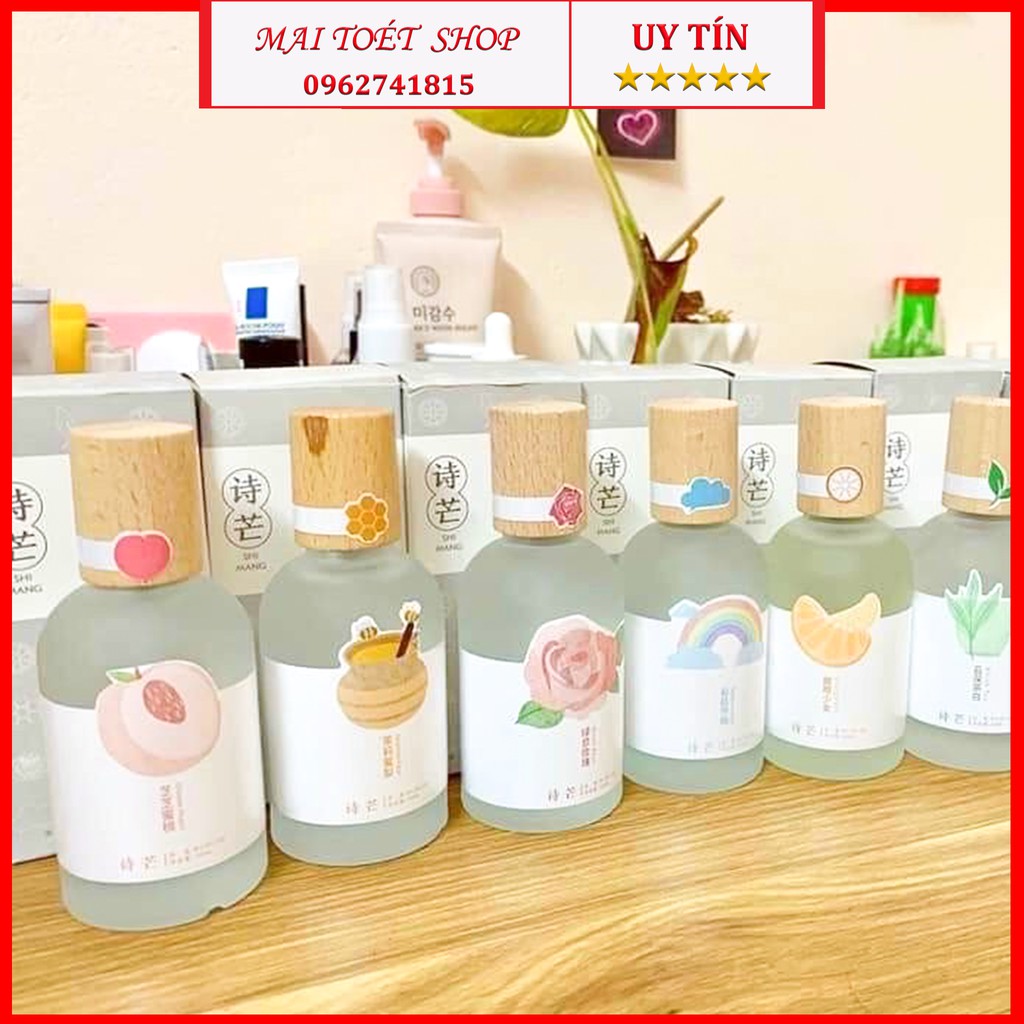 [Săn Sale]Nước hoa Body Mist Shimang nắp gỗ thân chai mờ 50ml