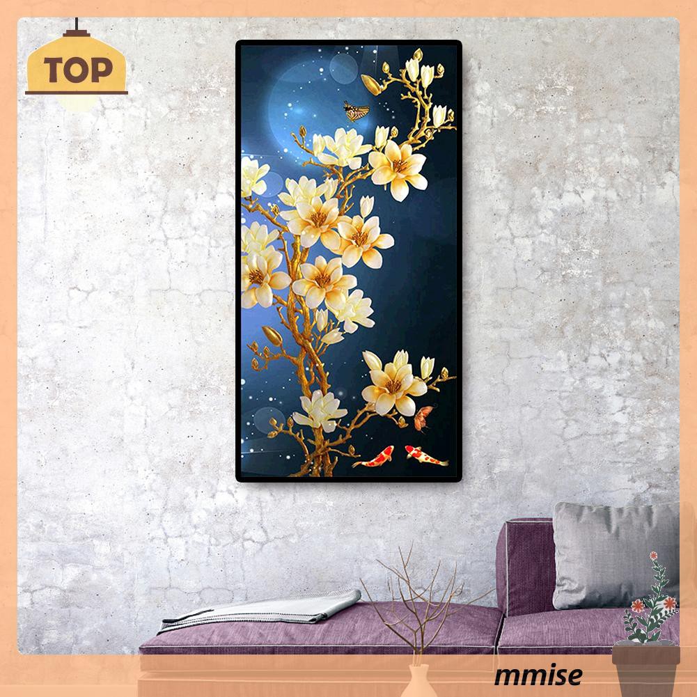 Bộ Tranh Đính Đá 45x85cm Tự Làm Hình Cây Hoa Mận Nở Độc Đáo