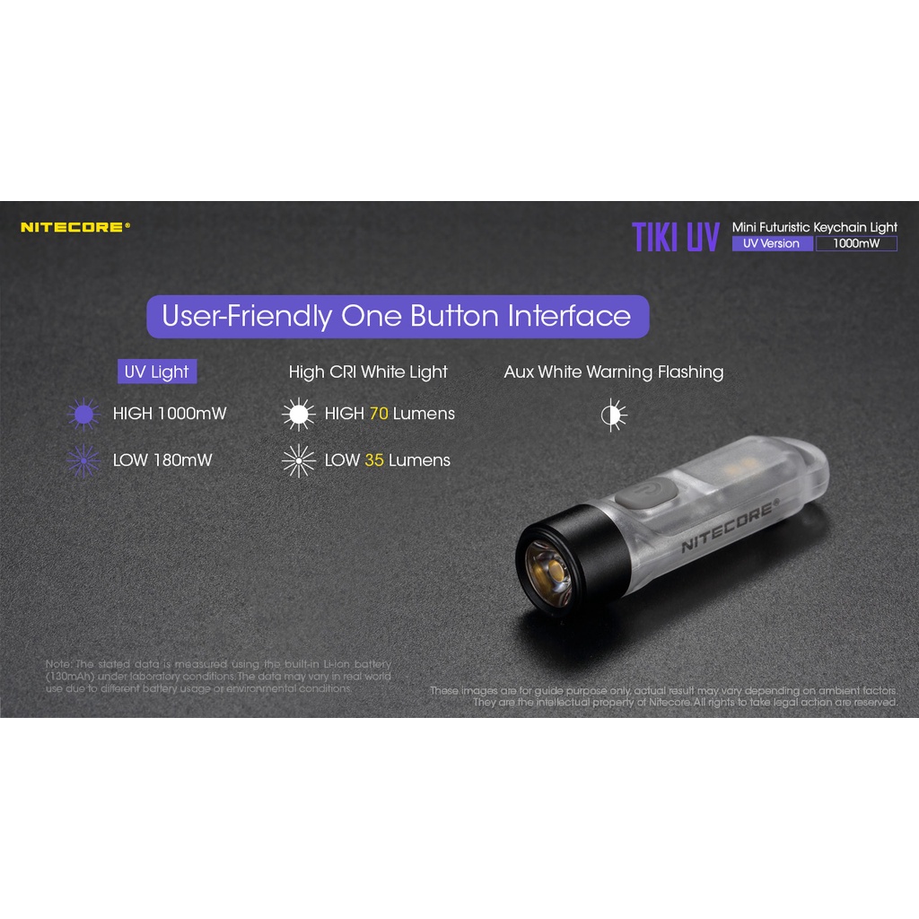 NITECORE TIKI UV multi-purpose UV flashlight, micro USB charging