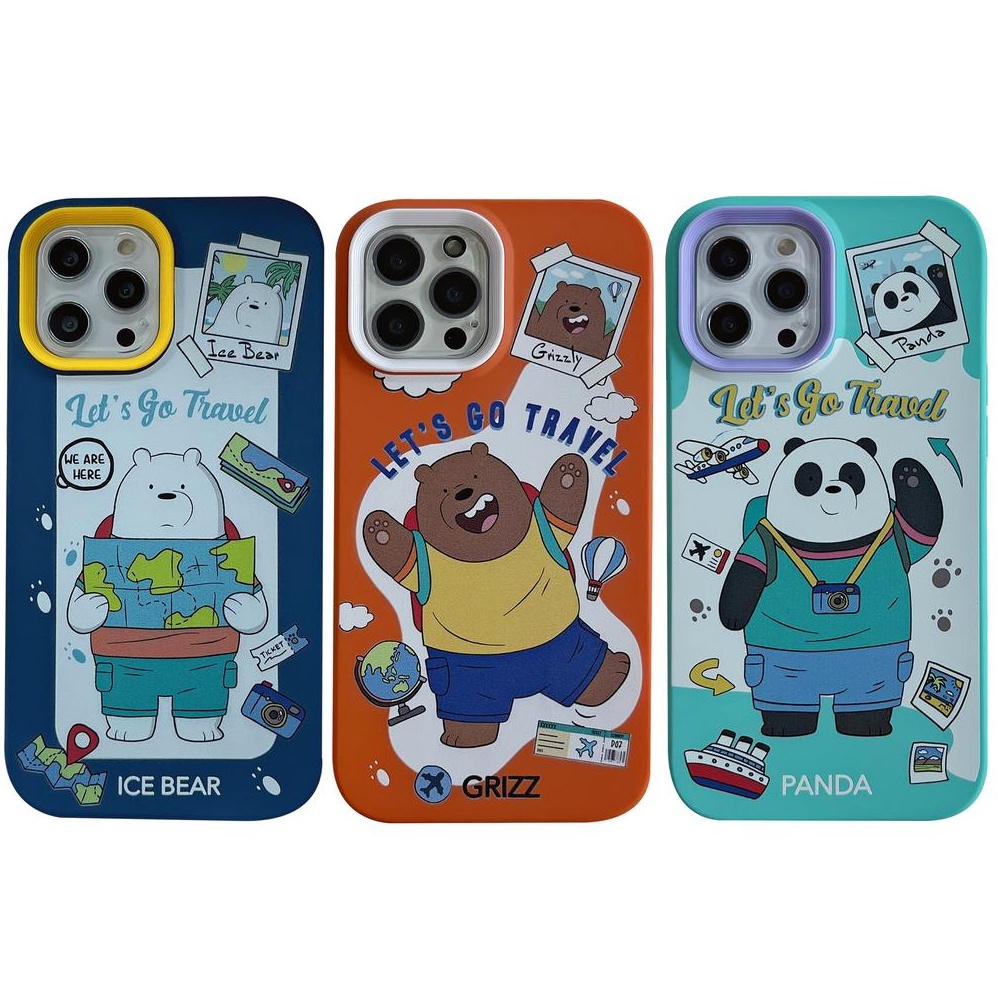 Ốp Điện Thoại Hình Gấu 3 Trong 1 Cho For IPhone 13 12 11 7Plus X Xs Max XR
