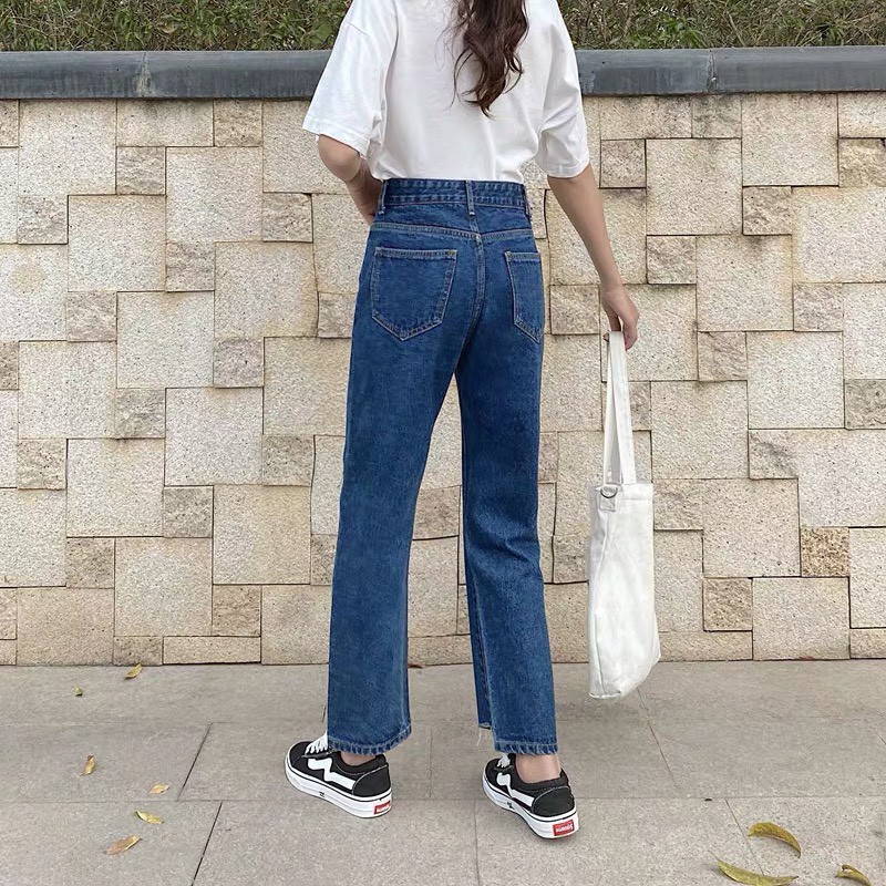 [Mã WASTMAY giảm 15% tối đa 30K đơn 150K] Quần jean baggy nữ 9 tấc ống suông rộng rách đẹp | BigBuy360 - bigbuy360.vn