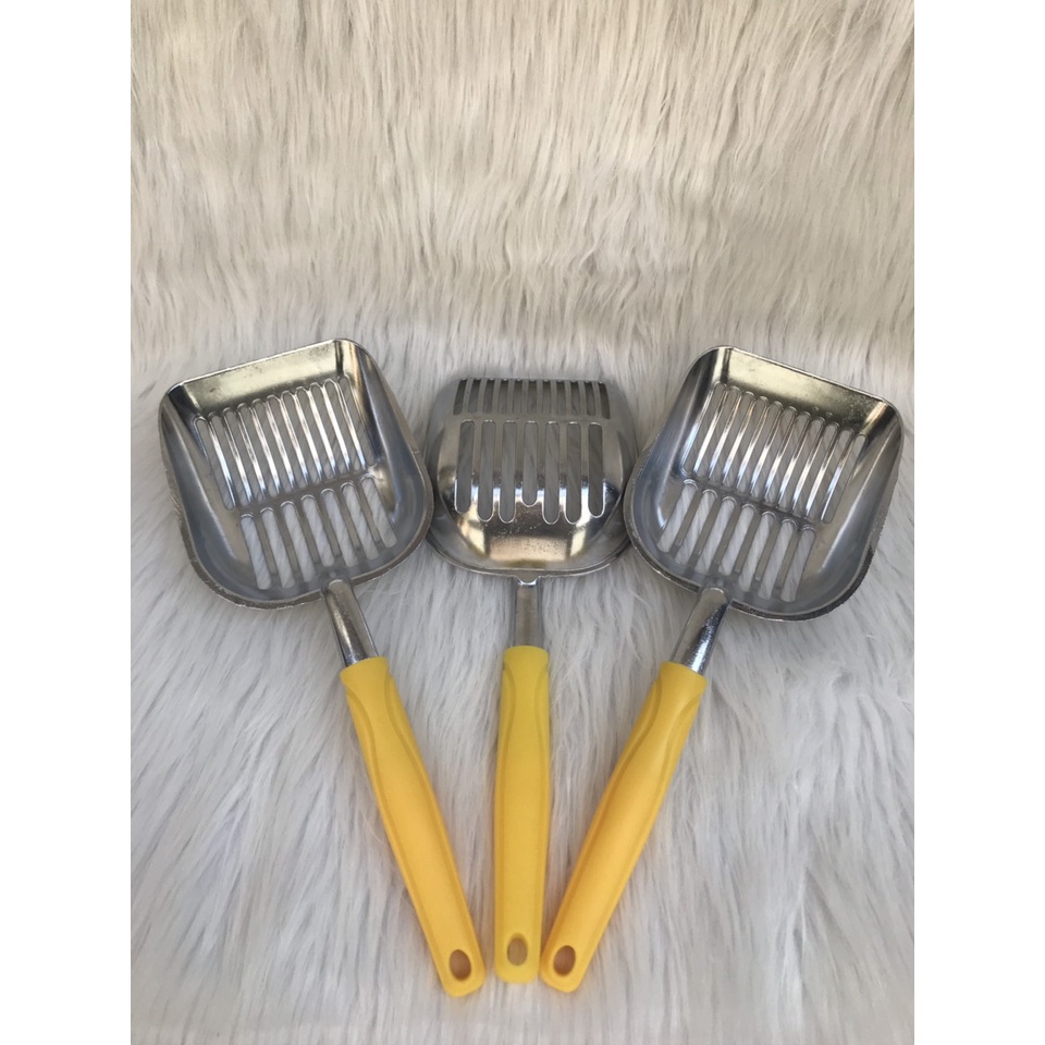 Xẻng xúc cát mèo xẻng inox cán dài chắc chắn