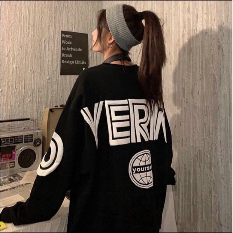 ￼Áo Sweater ❤️Hoodies Tay Dài Dáng Rộng In Chữ Và Hình Chất Nỉ Ngoại Freesize Ulzzang Phong Cách Hàn Quốc Dễ Thương