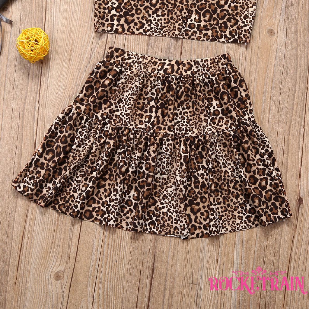 ✪✪✪-Baby Summer Clothing Leopard Toddler Baby Girls Ruffled 2Pcs Set