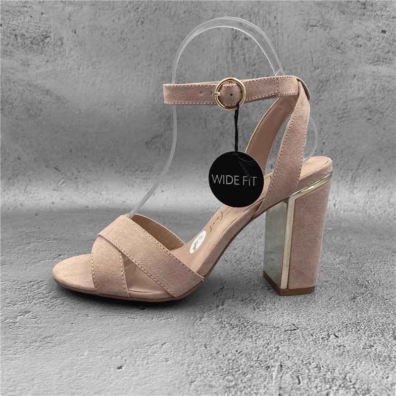 Sandal nữ cao gót New Look hồng phấn G5