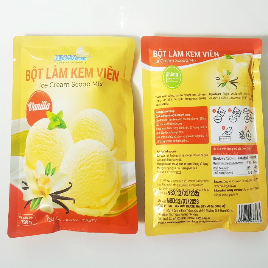 Bột làm kem Viên Nhiều vị