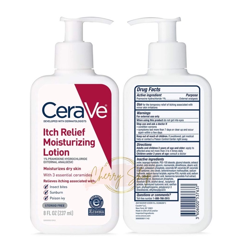 [Hàng USA] Dưỡng thể làm dịu ngứa da Cerave Itch Relief Moisturizing Lotion (237ml)