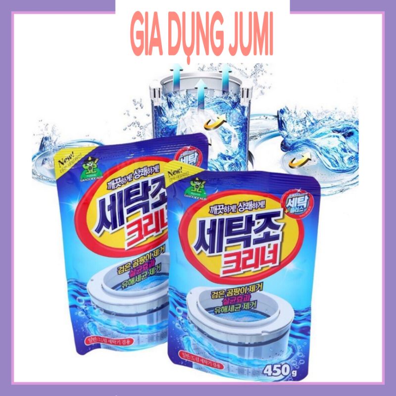 Combo 3 gói Bột Tẩy Lồng Máy - Vệ Sinh Lồng Máy Giặt Hàn Quốc 450g