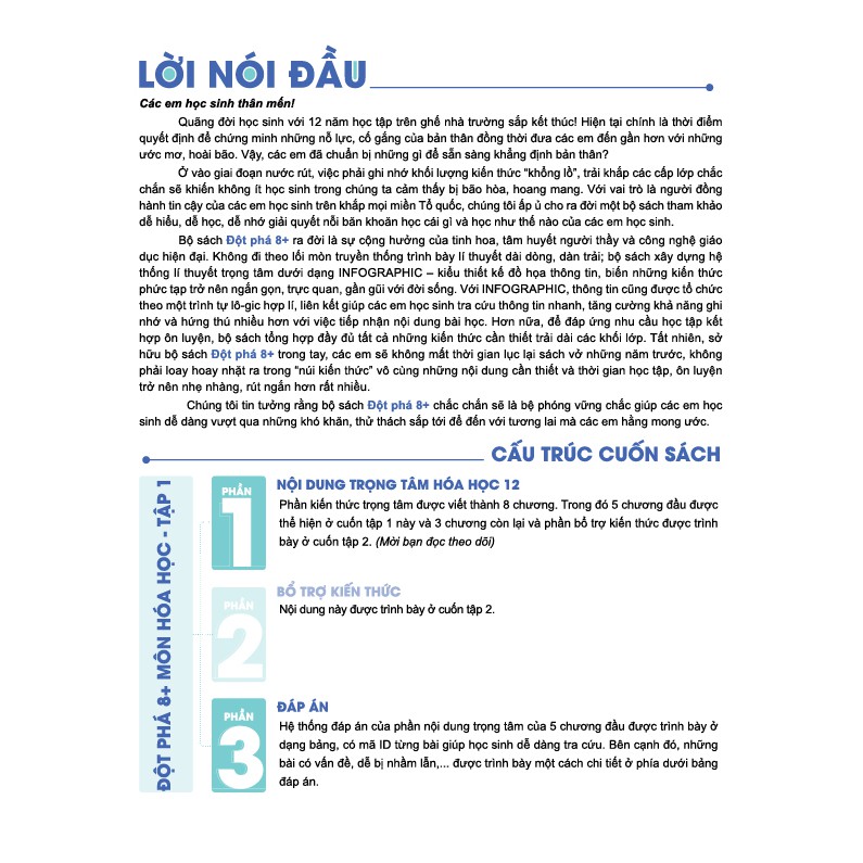 Sách - Đột phá 8+ môn Hóa học tập 1 (Phiên bản mới) - Ôn thi đại học và THPT quốc gia - Chính hãng CCbook