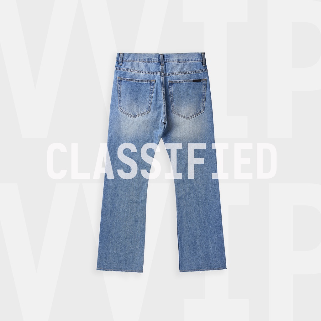 Quần Jean Denim BOBUI ống loe màu đen/xanh chuẩn REAL full tag túi